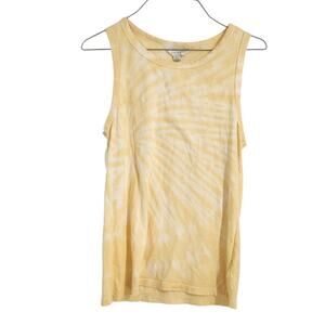 Lucky Brand Yellow Tie Dye Cotton Sleeveless Tank Top Womens Size Small S Summer